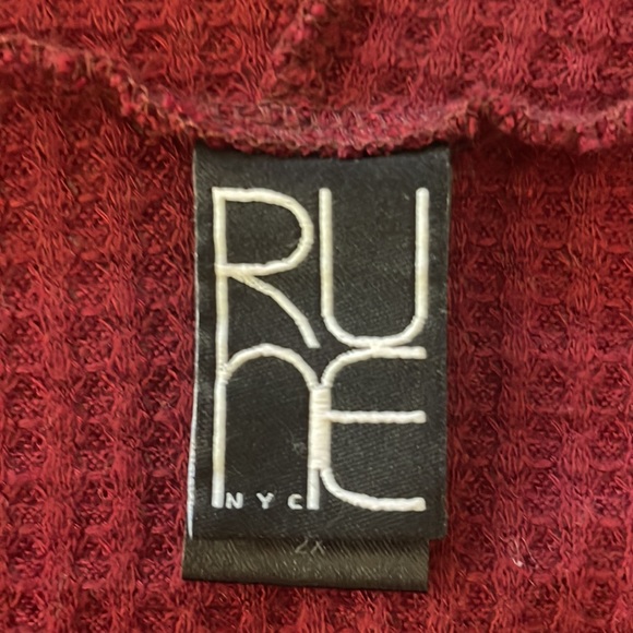 Maroon Waffle Knit Hoodie 2X - Picture 3 of 5